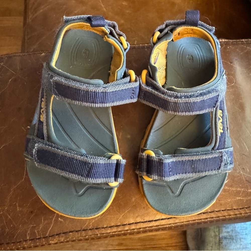 Teva Kids Blue and Yellow Adjustable Strap Sandals